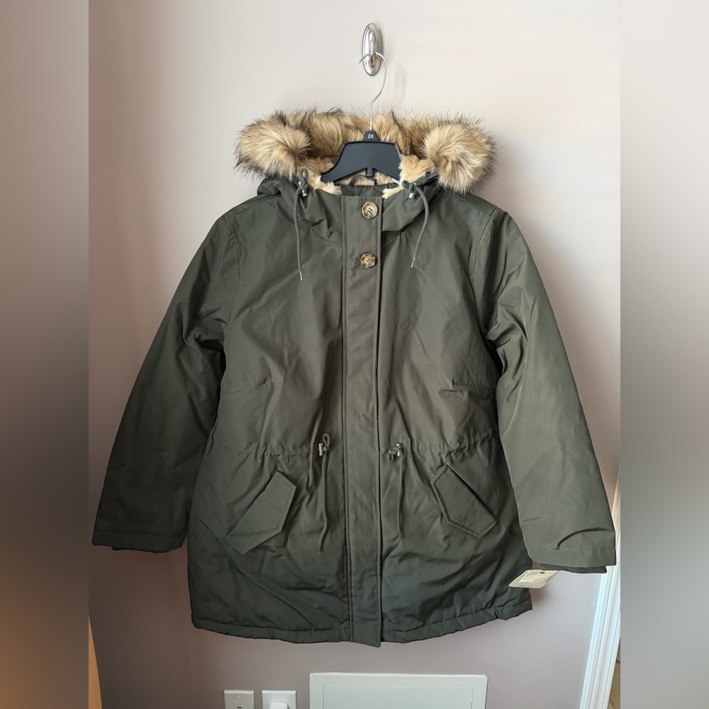 Levi’s Women’s Hooded Water Resistant Heavyweight Parka – Faux Fur Trim – Sz 2X